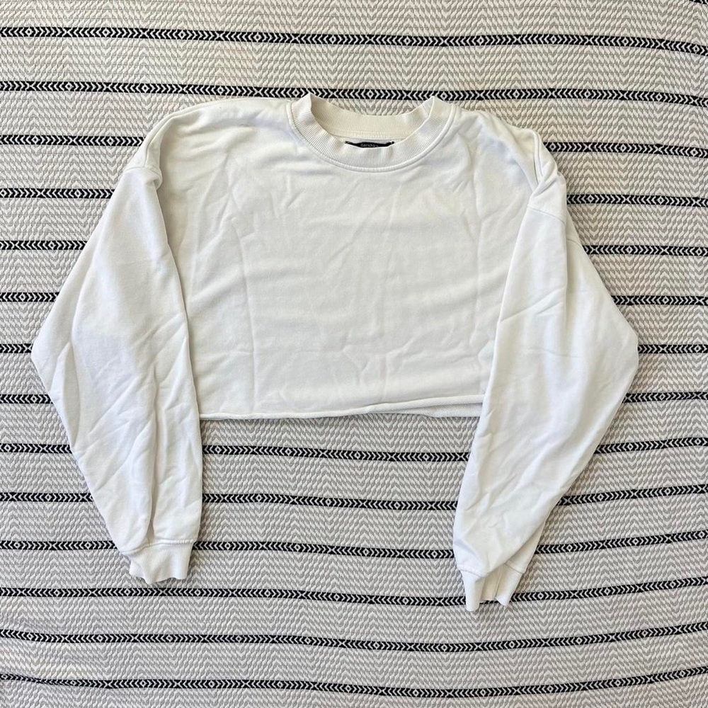 Bershka cropped jersey crew neck